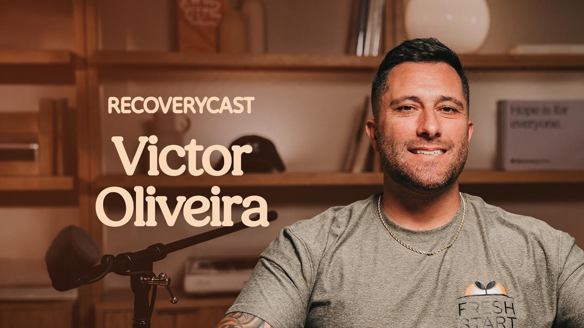 Recoverycast podcast featuring Victor Oliveira, also known as The Good Boss, sharing his addiction recovery journey and work helping people find treatment.