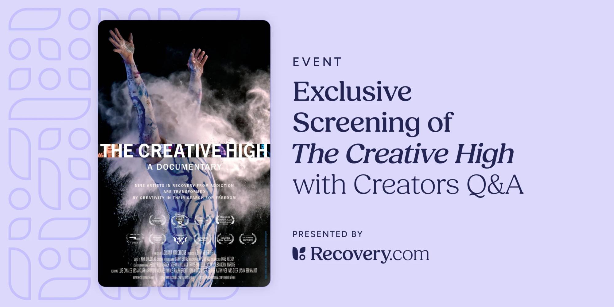 Recovery.com to Host Screening of The Creative High Documentary Benefiting The Recovery Foundation on March 12